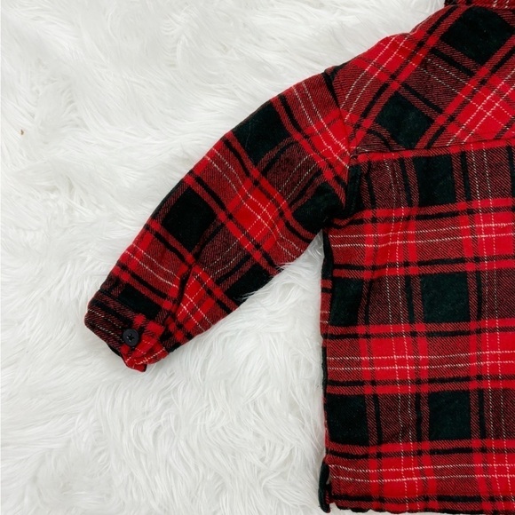 Zara Kids Toddler Plaid Red Button Down Pockets Faux Flannel Jacket Sz 2-3 Yrs - Picture 8 of 14